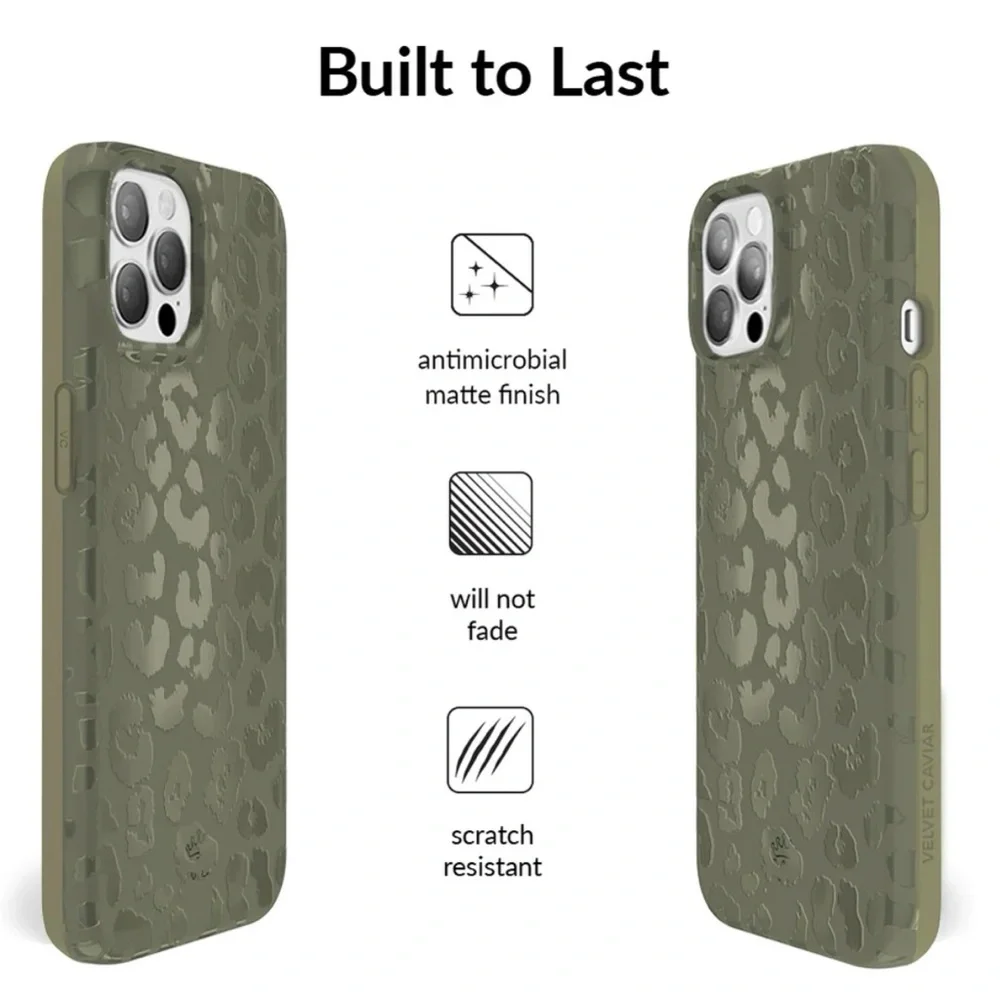 Velvet Caviar Olive Leopard Print iPhone Case - Matte Olive